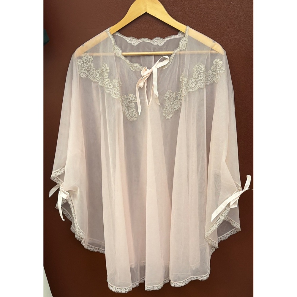 Vintage Mistee Sheer Bed Jacket Coquette Balletcore Romantic Bridal Feminine